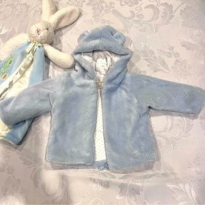 Angel Dear Plush Hooded Full Zip Jacket Baby Blue